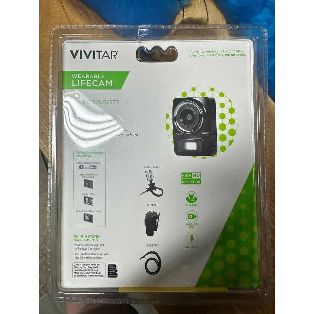 Vivitar | Wearable LifeCam DVR906 HD Mini Black Camcorder Clip On Camera